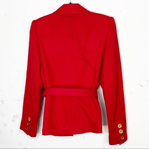HERBERT Grossman red tailored wool belted jacket - Picture 8 of 11